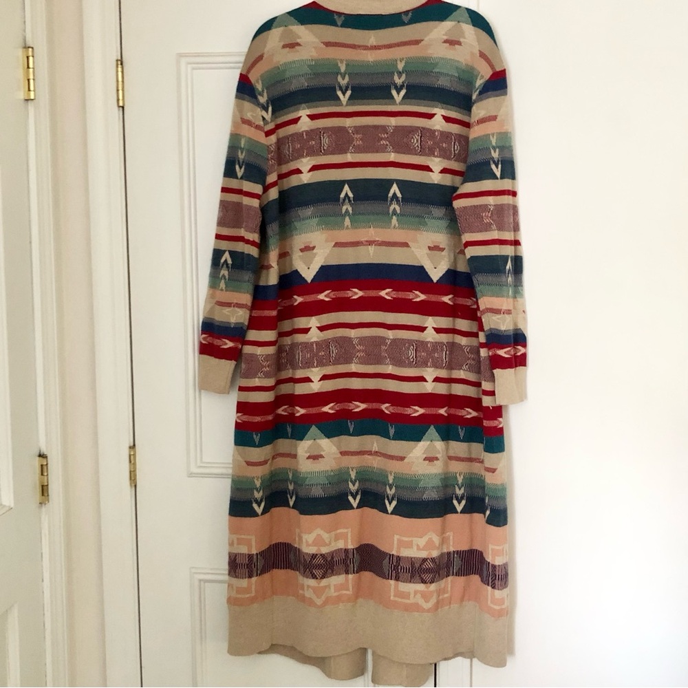 Sundance Southwestern Geometric open front cardigan sweater Duster Knit - Picture 3 of 13